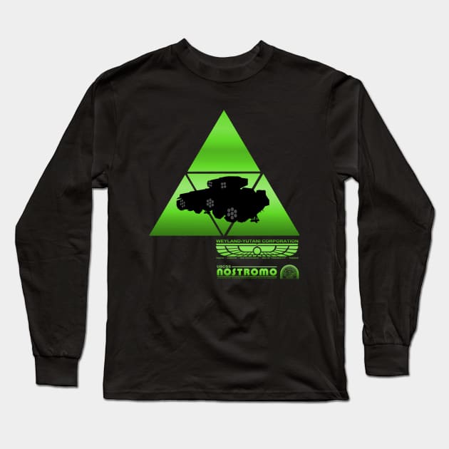 Alien Nostromo spaceship green Long Sleeve T-Shirt by udezigns